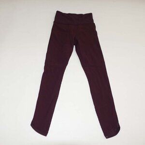 Athleta Women's Elation Crossover Rib 7/8 Tight Ankle Leggings XS Burgundy Red